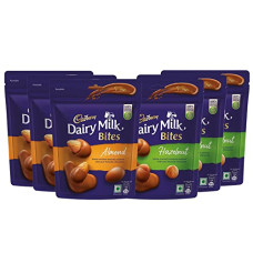 Deals and Offers on - Cadbury Dairy Milk Bites - Almond, Roasted & Chocolate Coated, Rich & Luscious Dessert, 40 g - Pack of 3 + Cadbury Dairy Milk Bites - Hazelnut, Roasted & Chocolate Coated, Rich & Luscious Dessert, 40 g- Pack of 3 Deals, Discounts & Offers on - Cadbury Dairy Milk Bites - Almond, Roasted & Chocolate Coated, Rich & Luscious Dessert, 40 g - Pack of 3 + Cadbury Dairy Milk Bites - Hazelnut, Roasted & Chocolate Coated, Rich & Luscious Dessert, 40 g- Pack of 3