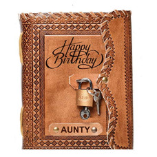Deals, Discounts & Offers on Stationery - RJKART Leather A5 Embossed Aunty Happy Birthday Handmade Paper Diary with Lock