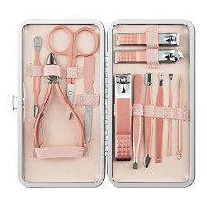 Deals and Offers on Beauty Care - Manicure Set, 12 In 1 Stainless Steel Professional Pedicure Kit Nail Scissors Grooming Kit with Pink Leather Travel Case Pink Deals, Discounts & Offers on Beauty Care - Manicure Set, 12 In 1 Stainless Steel Professional Pedicure Kit Nail Scissors Grooming Kit with Pink Leather Travel Case Pink