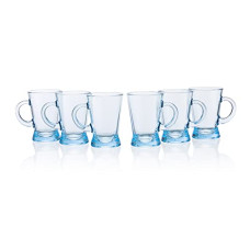 Deals and Offers on - Pasabahce Heybeli Mug from House of Pasabahce The Original Pasabahce from Turkey, Blue Transparent Heybeli Mugs, 180 ml in Set of 6 Pcs, Perfect fit Deals, Discounts & Offers on - Pasabahce Heybeli Mug from House of Pasabahce The Original Pasabahce from Turkey, Blue Transparent Heybeli Mugs, 180 ml in Set of 6 Pcs, Perfect fit