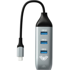 Deals, Discounts & Offers on  - Aula UC-95118R USB Type C HUB 4 in 1 Adapter, Aluminium Multi Dongle USB C to USB 3.0 * 3 + 1000M Ethernet LAN, Supports OTG Function | MacBook Air, Dell XPS and More Type-C Devices