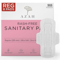 Deals, Discounts & Offers on Health & Personal Care - AZAH - Sanitary Pads for Women (Pack of 8 Regular) 100% Organic Sanitary Pads for Women High Absorption Cotton Sanitary Pads