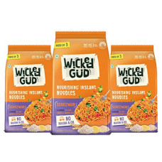 Deals, Discounts & Offers on  - WickedGud Nourishing Schezwan Instant Noodles (207gm x 3) | Healthy Noodles | No Maida | No Oil | No MSG | High Protein | High Fibre | Cholesterol Free