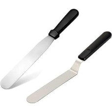 Deals and Offers on - SR Angular Cake Palette Knife | Steel Icing Spatula | Cake Knife | Cream Icing Frosting Spatula | Baking Kitchen Pastry Cake Decoration Tool (2 PCS) (12 inch) Deals, Discounts & Offers on - SR Angular Cake Palette Knife | Steel Icing Spatula | Cake Knife | Cream Icing Frosting Spatula | Baking Kitchen Pastry Cake Decoration Tool (2 PCS) (12 inch)