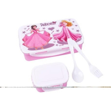 Deals, Discounts & Offers on  - Entisia Princess Children Lunch Box - Plastic Leakproof Lunch Box, 2 Containers Unbreakable Air Tight Tiffin Box, Microwave Safe Compartment