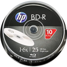 Deals, Discounts & Offers on  - HP Bluray BDR 25GB Premium Recordable Disc Cake Box Spindle 6X Speed (Pack of 10)