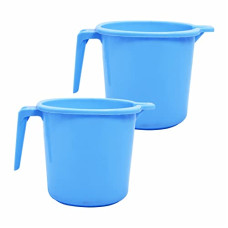 Deals, Discounts & Offers on Home Improvement - Simply Home Dyna 1000 Bathroom Mug, Strong Plastic Material,for use in Bathroom, Kitchen, Laundry, Garage,Pack of 2, 1 Litre, Blue Color (Blue)