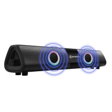 Deals, Discounts & Offers on Electronics - Nu Republic Party Box 20 Bluetooth Soundbar with X-Bass Technology, 52mm Dynamic Drivers, Upto 16 Hrs Playtime, Multiple RGB LED Lights, 20 W Output (Black, 2.0 Channel)