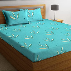 Deals, Discounts & Offers on  - BSB HOME Premium Double Bedsheet with 2 Pillow Covers - 160 TC Supersoft Glace Cotton - Breathable & Wrinkle Free - 3 Pcs Set | Sky Blue Aqua