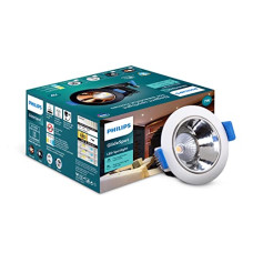 Deals, Discounts & Offers on  - PHILIPS 7 Watt Chrome Reflector LED Ceiling COB Round Spot Light with Adjustable Tilt | Cut out: 67mm | Cool Day Light, Pack of 1 (Glide Spot)