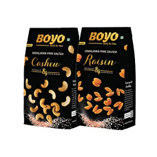 Deals, Discounts & Offers on  - BOYO Premium Nuts Combo 450g, Roasted and Salted Cashew Nuts 200g and Salted Raisins 250g, Himalayan Pink Salted Combo Healthy Pack
