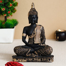 Deals and Offers on - eCraftIndia Black & Golden Polyresin Handcrafted Meditating Lord Buddha Statue - Perfect for Home and Office Decor - Ideal for Meditation, Yoga Enthusiasts - Gift Deals, Discounts & Offers on - eCraftIndia Black & Golden Polyresin Handcrafted Meditating Lord Buddha Statue - Perfect for Home and Office Decor - Ideal for Meditation, Yoga Enthusiasts - Gift