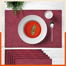 Deals, Discounts & Offers on  - Table Mats by Bathla - Set of 6-45cm x 30cm Premium Jute Place Mats