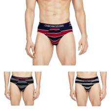 Deals, Discounts & Offers on Men - Chromozome Men Modal Striper Brief (Pack of 3)