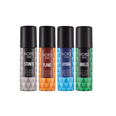 Deals and Offers on Beauty Care - NORD Intense Deodorant sprey Travel Pack Gift Set for Men with Flame, Breeze, Hydra and Stoned Mini Deodorants for Men, Pack of 4 (40ml each) | Gift Deals, Discounts & Offers on Beauty Care - NORD Intense Deodorant sprey Travel Pack Gift Set for Men with Flame, Breeze, Hydra and Stoned Mini Deodorants for Men, Pack of 4 (40ml each) | Gift