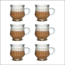 Deals, Discounts & Offers on  - Yera 120ml Glass Tea Cup with Exquisite Design, Perfect for Regular Use and Serving Hot Tea - Glass Cup with Design, Set of 6