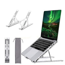 Deals and Offers on Laptop Accessories - Dyazo 6 Angles Adjustable Aluminum Ergonomic Foldable Portable Tabletop Laptop/Desktop Riser Stand Holder Compatible Deals, Discounts & Offers on Laptop Accessories - Dyazo 6 Angles Adjustable Aluminum Ergonomic Foldable Portable Tabletop Laptop/Desktop Riser Stand Holder Compatible