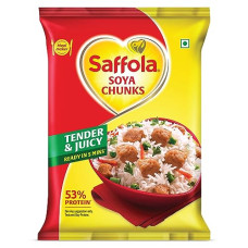 Deals and Offers on - Saffola Soya Chunks, Tender & Juicy, 53% Protein, 1kg Deals, Discounts & Offers on - Saffola Soya Chunks, Tender & Juicy, 53% Protein, 1kg