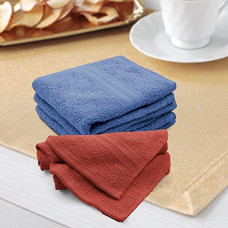 Deals, Discounts & Offers on  - Sassoon Anatolia 6 Piece Cotton Face Towel/Hanky in 500 GSM (30cm X 30cm)- Heaven+Rust