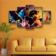 Deals and Offers on - SAF Set of 5 Radha Krishna Religious modern art Home decorative wall Painting 30 inch x 18 inch SANFPNLS32204( multicolor) Deals, Discounts & Offers on - SAF Set of 5 Radha Krishna Religious modern art Home decorative wall Painting 30 inch x 18 inch SANFPNLS32204( multicolor)