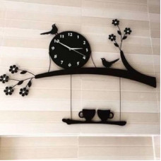 Deals, Discounts & Offers on  - Mysticoal Analog 30 cm X 30 cm Wall Clock(Black, Without Glass, Standard)