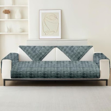 Deals, Discounts & Offers on  - Cortina Rabbit Fur Soft Microfiber L Shape Sofa Couch Cover (4 Back Cover + 2 Seat Cover), 380 GSM, Steel