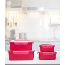 Deals, Discounts & Offers on  - HOMETALES Multi-Purpose Container 2500ml, 2000ml, 1000ml, 500ml,Pink (4U)