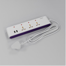 Deals, Discounts & Offers on  - Crompton Powerbox Alpha SU 5 Socket Extension Boards(White, Purple, 2 m, With USB Port)