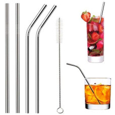 Deals, Discounts & Offers on  - Amiraj Stainless Steel Straws with Cleaning Brush