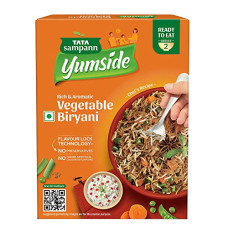 Deals and Offers on - Tata Sampann Yumside Ready to Eat Veg Biryani, 330g, Instant Food, Ready in 60 secs, NO Preservatives, NO Added Artificial Colours & Flavours, Pack of 1 Deals, Discounts & Offers on - Tata Sampann Yumside Ready to Eat Veg Biryani, 330g, Instant Food, Ready in 60 secs, NO Preservatives, NO Added Artificial Colours & Flavours, Pack of 1