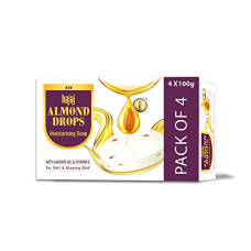 Deals and Offers on - Bajaj Almond Drops Moisturising Soap with Almond Oil and Vitamin E 100gm*4 (400gm) Deals, Discounts & Offers on - Bajaj Almond Drops Moisturising Soap with Almond Oil and Vitamin E 100gm*4 (400gm)