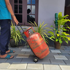 Deals, Discounts & Offers on  - xplore Full Metal Heavy Duty LPG Gas Cylinder Trolley with Wheels and Handle, white