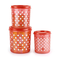 Deals and Offers on - Cello Hi Fresh Plastic Big Grocery Container, 3 PCs (Capacity - 7ltrs, 10ltrs & 15ltrs), Red Deals, Discounts & Offers on - Cello Hi Fresh Plastic Big Grocery Container, 3 PCs (Capacity - 7ltrs, 10ltrs & 15ltrs), Red