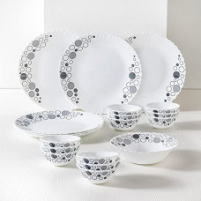 Deals, Discounts & Offers on  - Larah by Borosil Luna Silk Series Opalware Dinner Set | 19 Pieces for Family of 6 | Microwave & Dishwasher Safe | Bone-Ash Free | Crockery Set