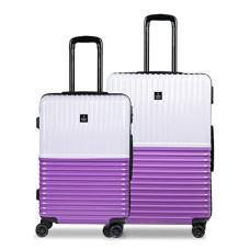 Deals, Discounts & Offers on  - Nasher Miles Istanbul Hard-Sided ABS and PC Luggage Set of 2 White & Purple Trolley Bags (65 & 75 cm)