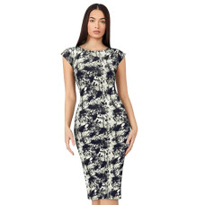 Deals, Discounts & Offers on Women - KERI PERRY Women's White Imported Lycra Tie Dye Bodycon Western Dress | Dress for Women | A line Dress | Summer Dress|Western Dress | Latest Women Dress | Trendy Dress