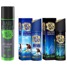Deals and Offers on Beauty Care - Set Wet Global Edition, Bali Bliss & Las Vegas Live, No Gas Perfume Body Spray & Deodorant, Long Lasting Fragrances, Pack of 2,120 ml Each & Set Wet Hair Spray Extreme Hold 200ml Deals, Discounts & Offers on Beauty Care - Set Wet Global Edition, Bali Bliss & Las Vegas Live, No Gas Perfume Body Spray & Deodorant, Long Lasting Fragrances, Pack of 2,120 ml Each & Set Wet Hair Spray Extreme Hold 200ml