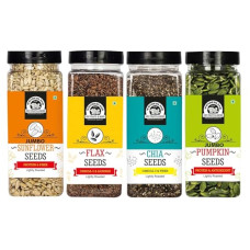 Deals and Offers on - WONDERLAND FOODS Healthy & Tasty Lightly Roasted Chia, Jumbo Pumpkin, Jumbo SunFlower, Flax Seeds 800g Jar (200g X 4) Seeds Combo | Seeds For Eating | Immunity Booster Diet Deals, Discounts & Offers on - WONDERLAND FOODS Healthy & Tasty Lightly Roasted Chia, Jumbo Pumpkin, Jumbo SunFlower, Flax Seeds 800g Jar (200g X 4) Seeds Combo | Seeds For Eating | Immunity Booster Diet