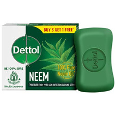 Deals, Discounts & Offers on  - Dettol Neem Bathing Soap Bar with Pure Neem Oil, 75g (Buy 3 Get 1 Free), Combo Offer on Bath Soap