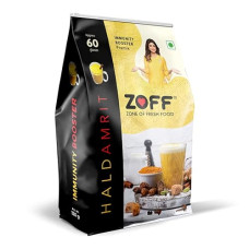 Deals, Discounts & Offers on  - Zoff Haldamrit Immunity Booster - A Turmeric drink: Infused with Dry Ginger | Black Pepper | Clove | Cardamom & Cassia | Net weight 120g