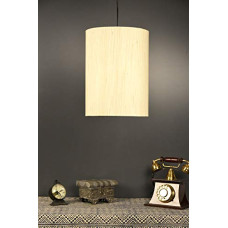 Deals, Discounts & Offers on  - Tu Casa HG-27 cylendrical Shape Cream Fabric pendent Light Poly Cotton Holder Type e-27 Size 12x9.5x32