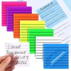 Deals, Discounts & Offers on Stationery - SHUTTLE ART Lined Sticky Note Pads, 50 Sheet Transparent Sticky Notes, Self Stick Lined Memos