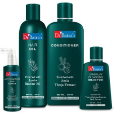 Deals, Discounts & Offers on  - Dr Batra's Anti Dandruff Hair Serum, Conditioner - 200 ml, Hair Oil - 200 ml and Dandruff Cleansing Shampoo - 100 ml(4 Items in the set)