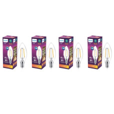 Deals and Offers on - PHILIPS 4-watt Filament Candle LED Bulb | Filament Candle Bulb Home & Decoration|Bulb Base: E14, Color: Warm White|Pack of 4 Deals, Discounts & Offers on - PHILIPS 4-watt Filament Candle LED Bulb | Filament Candle Bulb Home & Decoration|Bulb Base: E14, Color: Warm White|Pack of 4