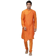 Deals, Discounts & Offers on Men - VASTRAMAY Men's Chiku Cotton Silk Blend Kurta and Pyjama Set