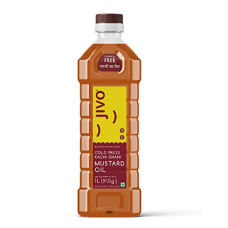 Deals, Discounts & Offers on Lubricants & Oils - JIVO Cold Pressed Kachi Ghani Chemical Free Mustard Daily Cooking Oil, 1 Litre