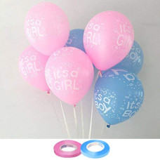 Deals and Offers on - AMFIN Pink & Blue Baby Shower Balloons with Curling Ribbon / Its A Boy and Its A Girl Combo Deals, Discounts & Offers on - AMFIN Pink & Blue Baby Shower Balloons with Curling Ribbon / Its A Boy and Its A Girl Combo