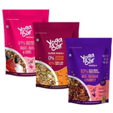 Deals, Discounts & Offers on Food and Health - Yogabar Wholegrain Breakfast Muesli |Fruits Nuts and Seeds | Dark Chocolate Cranberry |No Sugar Super Muesli |400gm Each Box(3 x 400 g)