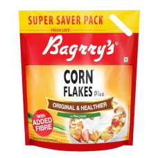 Deals, Discounts & Offers on  - Bagrry's Corn Flakes Plus 1.2kg Pouch | Original and Healthier | Low Fat & Cholesterol | High Fibre | Deliciously Crunchy | All Natural CornFlakes | Breakfast Cereal