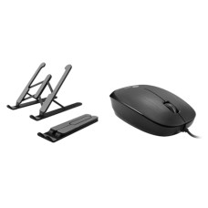 Deals, Discounts & Offers on  - ZEBRONICS Zebronics-NS1000 Laptop Stand Featuring Foldable Design Zeb-Power Wired USB Mouse, 3-Button, 1200 DPI Optical Sensor, Plug & Play,